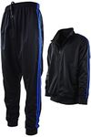 ChoiceApparel Mens Athletic 2 Piece Tracksuit Set, 888-black/Royal, XXL