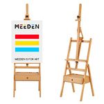 MEEDEN Forward Tilt Studio H-Frame Easel with Art Supply Storage Drawer - Adjustable (58"~75") Solid Beech Wood Easel Stand for Artists, Students and Beginners, Holds Canvas Art up to 37"