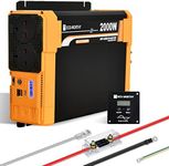 ECO-WORTHY 2000W Pure Sine Wave Inverter 12V DC to 230V AC Solar Power Inverter with USB Ports AC Outlets Hardwire Terminals Remote Controller for Home RV Motorhome Campervan Off Grid Solar System