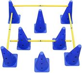 Get Out! Hurdle Cone Set – Training Cones and Agility Poles, Adjustable Agility Ladder Speed Training Equipment for Kids