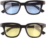 Bestum Inspired Square Sunglasses With Rivets Tinted Lens UV400, Black, Medium