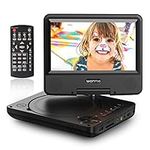 WONNIE 9.5" Portable DVD Player Car Headrest Video Players with 7.5" Swivel Screen, 5-Hours Rechargeable Battery, Regions Free, AV in/Out, Support USB/SD Card/Sync TV