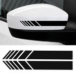 YOUNGFLY 2pcs Car Rear View Mirror Stickers Decor DIY Car Body Sticker Side Decal Stripe Decals SUV Vinyl Graphic Black