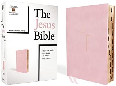 The Jesus Bible, NIV Edition, (With Thumb Tabs to Help Locate the Books of the Bible), Leathersoft over Board, Pink, Thumb Indexed, Comfort Print