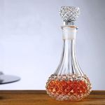 VISMII Whiskey Decanter/Wine Decanter Carafe,1000ml Liquor Decanter for Alcohol, Wine, Scotch, Brandy or Bourbon Decanter, Lead-Free Crystal Decanter - 1pc, Clear.