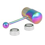 NIDONE Vibrating Tongue Bar,Tongue Piercing Bar Vibrating Barbell Stainless Steel Tongue Stud Rings Body Piercing Jewelry Colorful