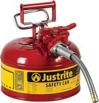 Justrite 7210120 AccuFlow 1 Gallon, Galvanized Steel Type II Red Safety Can with 5/8" Flexible Spout