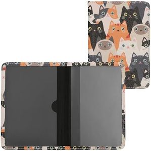 kwmobile Custodia Ecopelle per Libretto Circolazione Auto - Cover Portalibretto con Scomparti Porta Tessere Patente - Foderina Portadocumenti - Gatti