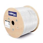 celertec CAT6A Ethernet Cable, 500ft, 23AWG Solid Bare Copper, UTP Unshielded Twisted Pair, CMR Riser Rated &ETL Listed, 650Mhz/10 Gigabit Network Speed, Category6 Augmented, Bulk Ethernet Cable-White