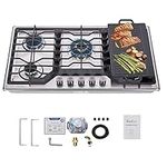 Hothit 34 Inch Gas Cooktop with Gri