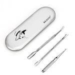 BEZOX Professional Cuticle Pusher 3pcs, Premium Stainless Steel Cuticle Trimmer UV Gel Polish Remover - Cuticle Removal Fork Nail Art cleaner Trimmer