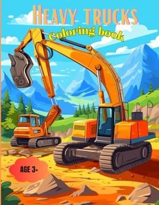 Heavy construction trucks coloring book for boys.: Construction trucks and agricultural machinery coloring book with 50 images to color like tractors, ... bulldozers, garbage trucks and much more.