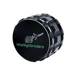 Herb Grinder by MileHighGrinders - Large 2.5 Inch Aluminium 4 Piece, w/Ultra Sharp Teeth, Storage Layer & Twist Lock Magnetic Lid. (Black)