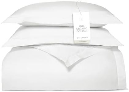 BOLL & BRANCH Percale Hemmed Duvet Set - King/Cal King, White - Luxury 100% Organic Cotton - 1 Duvet Cover, 2 Shams - Crisp, Naturally Cooling Weave
