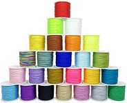 Nylon String for Bracelets, 25 Colors 1125 Yards Chinese Knotting Cord, 0.8 mm Nylon Cord for Jewelry Making, Beading, Necklaces, Kumihimo, Friendship Bracelets, Tassels and Craft