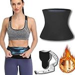 Laiiqi Sweat Band Waist Trainer for Women with Body Measuring Tape Shaping Trimmer Belt Sport Sweat Workout Bodybuilding Shaper Stomach Wraps(L/XL)