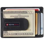 alpine swiss Dermot Mens RFID Safe Money Clip Front Pocket Wallet Leather Comes in Gift Box Charcoal