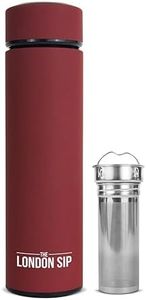 Multi-Purpose Travel Mug and Tumbler by Here & Now Supply Co. | Tea Infuser Water Bottle | Fruit Infused Flask | Hot & Cold Double Wall Stainless Steel Coffee Thermos (Sacred Red)