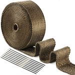 Westspark 10M Titanium Exhaust wrap Roll for Turbo Motorbike Heat Shield 5cm width (Titanium) + 10pcs Stainless Cable Locking Ties