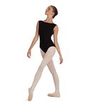 Capezio Boat Neck Camisole Leotard, Dance & Gymnastic Leotard, Dance Leotard With Elegant Neckline To Enhance Silhouette, Dance Leotard Women Wear For Ballet, Jazz & Other Styles - Black, M (Medium)