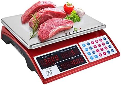 CAMRY Price Computing Scale Commercial Food Scale 66lb / 30kg Fruit Meat Produce, Dual Bright LED Display Stainless Steel Platform, for Deli Farmers Markets Restaurant