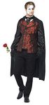 Smiffys Dark Opera Masquerade Costume, Black with Cape, Mock Shirt, Mask, Gloves & Faux Rose, Halloween Carnival of The Damn Fancy Dress, Vampire Dress Up Costumes