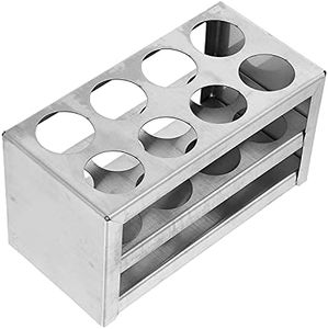 Test Tube Rack Shelf Stand 30mm 8 Holes Centrifuge Tube Rack Stainless Steel Vial Shot Glasses Holder Rack for Scientific Experiments Theme Party Decorations