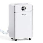 CHIVALZ 12L/24H Dehumidifiers for Home, Bedroom & Bathroom, LED Display and 24H Timer, Interior Dehumidifier with Automatic Defrosting, 2L Water Tank & Drainage Hose, White, 1 Pack+3 Modes