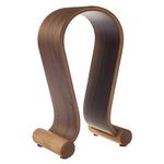 Maclean Headphones Stand Wooden Headset Stand Headphone Holder Universal Gaming Headset Vintage 257 x 130 x 80 mm (Nut Color)