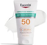 Eucerin Sun Sensitive Mineral Sunscreen Lotion SPF 50, Hypoallergenic, Fragrance Free Sunscreen with Zinc Oxide Protection, 4 Fl Oz Tube