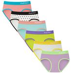 INNERSY Teen Girls Knickers Stretch Cotton Underwear Soft Breathable Hipster Panties Multipack 6 (12-14 Years, Macaron Colour)