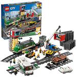 LEGO City Cargo Train, Toys for Kids, Boys 7 Girls Aged 6 plus Years Old, Remote Control Set, Battery Powered Engine with Bluetooth Connection, 3 Wagons and Tracks 60198