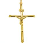 Alexander Castle Large Solid 9ct Gold Crucifix Necklace Pendant for Women & Men - Cross Charm with Jewellery Gift Box - PENDANT ONLY - 48mm x 32mm