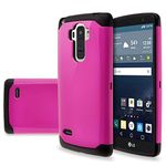 LG G Stylo (Sprint, MetroPCS, Boost Mobile) Case, Heavy Duty Dual Layer Hybrid Armor Protector Slim Hybrid Case for LG G Stylo - Slim Hybrid Hot Pink