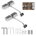 BlueEour Automatic Spring Door Closer, 2PCS Stainless Steel Adjustable Door Spring Closer for Interior Door, Quiet Auto Gate Closer Door Closing, Safety Door Stopper with Adjusting Rod and Screws