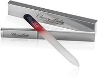 ClassyLady Glass Nail File - Crystal Nail File, Filing Board for Professional Fingernail Care and Smooth Precise Filing, Easy to Clean - Black/Red with case