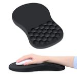 VAGAU Ergonomic Mouse Pad Wrist Support,Wrist Rest Mousepad with Massage Design and Memory Foam Set Relief Carpal Tunnel Pain for Office, Laptop, Mac, Computer and Gaming(Black), large