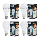 HENONIX 365 DAYS 12 Watt B22 Led White Rechargeable Emergency Light Inverter Bulb | Up To 4 Hrs Backup, Pack Of 4