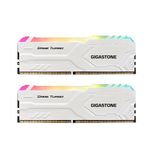 【DDR4 RAM】 GIGASTONE White RGB Game Turbo Desktop RAM 16GB (2x8GB) DDR4 RAM 16GB DDR4-3200MHz PC4-25600 CL16 1.35V 288 Pin Unbuffered Non ECC UDIMM for PC Gaming Desktop Memory (Desktop ONLY)