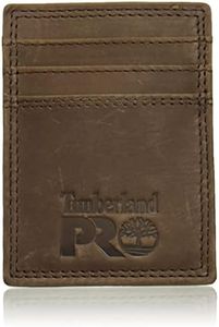 Timberland PRO Men's Leather Front Pocket Wallet with Money Clip Accessory, Dark Brown, One size