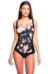 Versandhandel Henry Musch-Malinowski Women's Tummy Control Tankini or Swimsuit in Large Sizes Black Hot Pants Sale f5474, Swimsuit Black Floral Ba6 (1448), 10