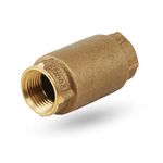 Midline Valve 372U322 Inline Spring Loaded Check Valve, Backflow Prevention, 1 in. FIP Connections, Cast Brass, 1