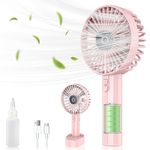 Hand Fan With Water Mist Spray-Portable Hand Held Fans Rechargeable Battery Powered,Mini Usb Small Quiet Personal Powerful Hand Fan,Little Handbag Pocket Child Safe Fan,Outdoor Cooling Travel Fan