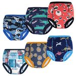 MOEMOE BABY Potty Training Pants Toilet Training Pants Reusable Training Pants for Toddler Absorbent Training Underwear Cotton for Boys,6 Packs,Green,4 Years