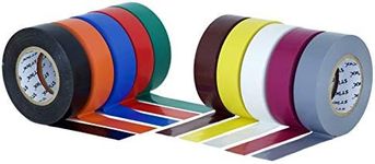 Stikk Electrical Tape - 3/4'' x 22 Yards - Multi Color Electric Tape for Contractors - Wire Tape - Electrical Wiring, Cable Insulation, Circuit Wiring - Heavy-Duty Waterproof Electrical Tape - 10 Pk