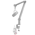 IXTECH Microphone Boom Arm with Desk Mount, 360° Rotatable, Adjustable and Foldable Scissor Mounting for Podcast, Video Gaming, Radio and Studio Audio, Sturdy and Universal (ELEGANCE MATTE SILVER)