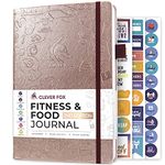 Clever Fox Fitness & Food Journal – Nutrition & Workout Planner for Women & Men – Diet & Gym Exercise Log Book with Calendars, Diet & Training Trackers - Undated, A5 Size, Hardcover (Rose Gold)