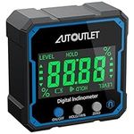 AUTOUTLET Angle Gauge Digital Protractor Angle Finder Level Gauge Inclinometer with Magnetic Base Backlight Display, Bevel Gauge Measuring Tool for Woodworking