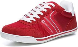 alpine swiss Liam Mens Fashion Sneakers Suede Trim Low Top Lace Up Tennis Shoes RED 15 M US