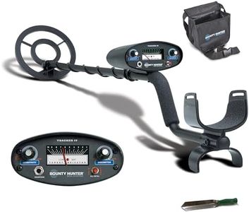 Bounty Hunter Tracker IV Metal Detector with Digger and Pouch, 3 Modes for High Accuracy – All Metal, Disc, Tone, Adjustable Metal Detector for Adults, 8-inch Waterproof Coil Detects All Metals